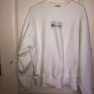 Men's white champion crew neck